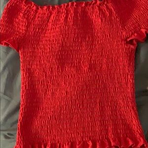 Red off the shoulder